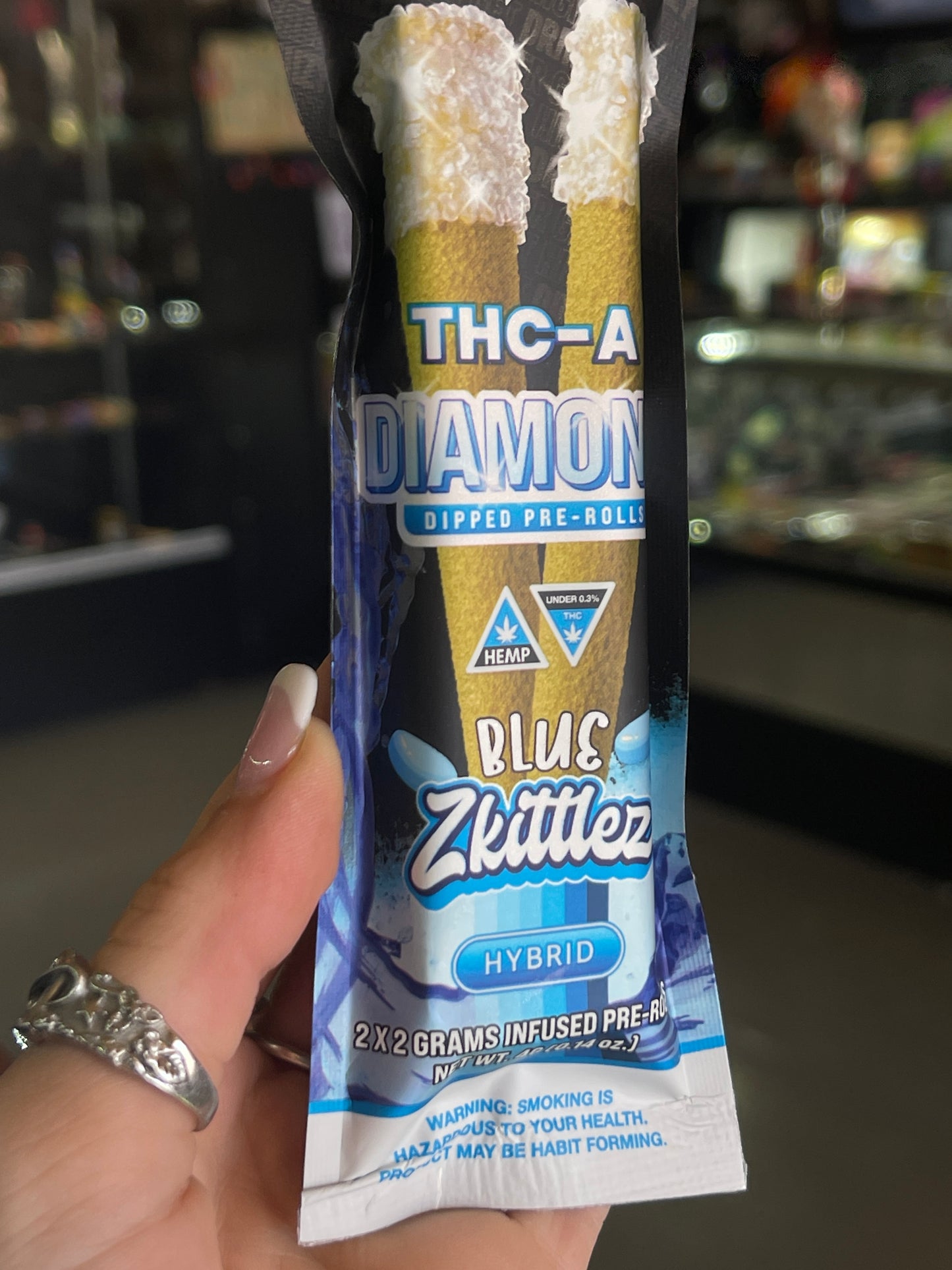 Driiizy THCA Diamond Dipped PreRolls 2pc Blue Zkittlez Hybrid