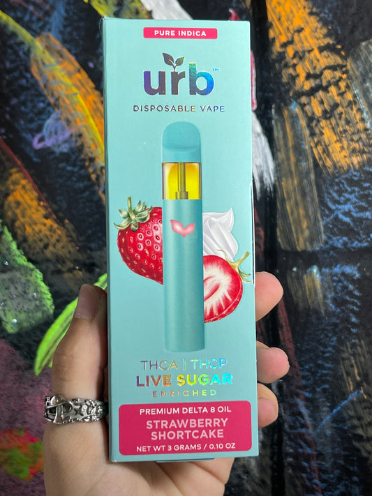 URB Live Sugar 3g Disposable Strawberry Shortcake Pure Indica