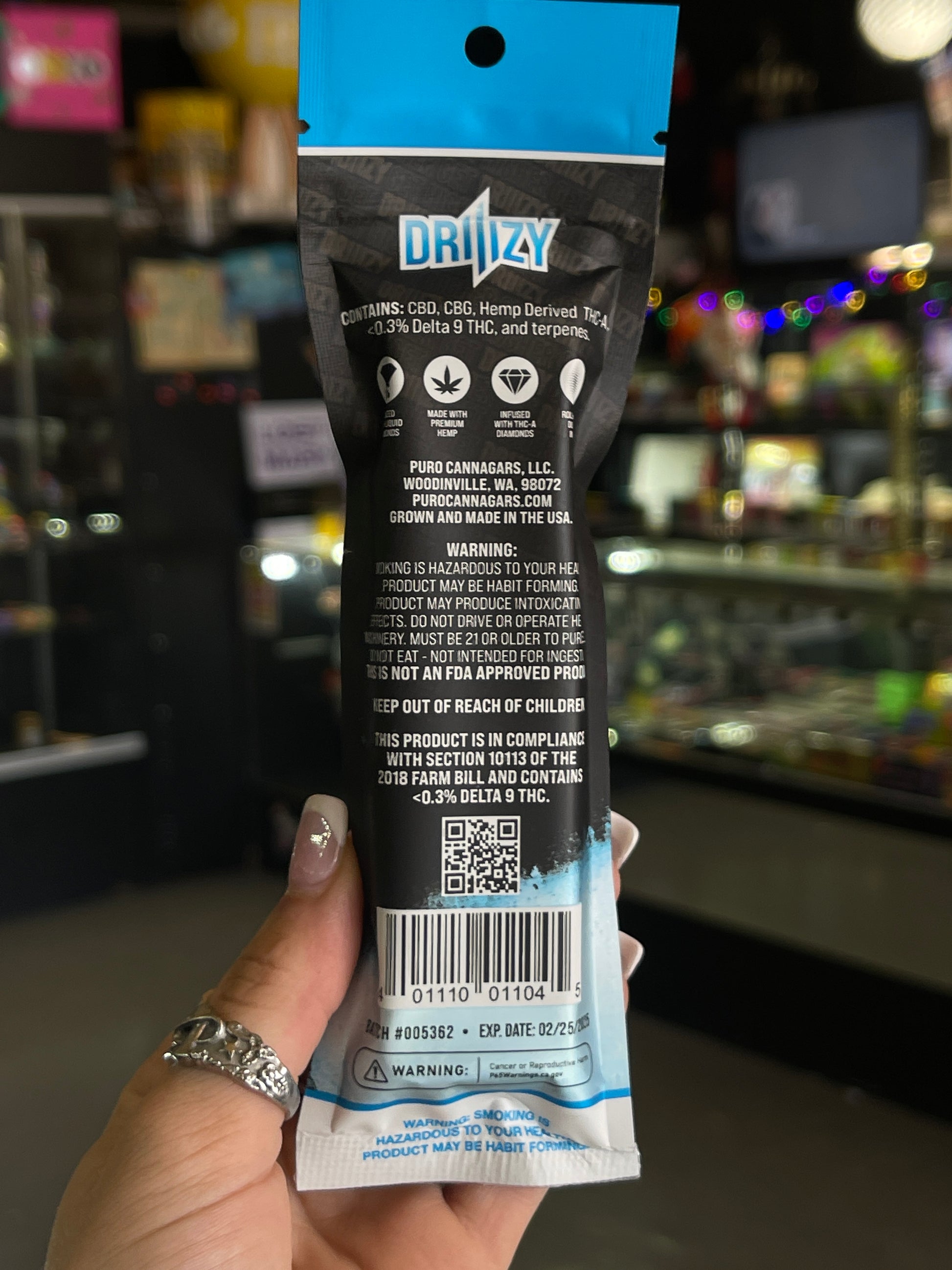 Driiizy THCA Diamond Dipped PreRolls 2pc Blue Zkittlez Hybrid